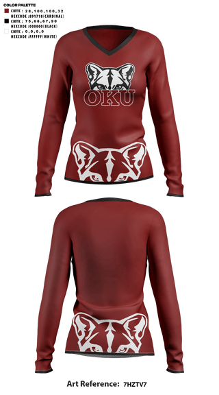 Womens Long Sleeve Vneck Shirt, Oklahoma Union Senior High School Cheer, Cheer, Teamtime, Team time, sublimation, custom sports apparel, team uniforms, spirit wear, spiritwear, sports uniforms, custom shirts, team store, custom team store, fundraiser sports, apparel fundraiser