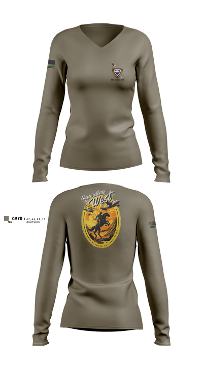 HHB 2-300th FAR 70567480 Women's Long Sleeve V-neck Shirt - 3