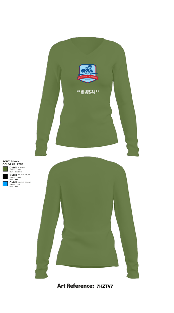 Womens Long Sleeve Vneck Shirt, Gibson County High School Soccer, Women's Soccer, Teamtime, Team time, sublimation, custom sports apparel, team uniforms, spirit wear, spiritwear, sports uniforms, custom shirts, team store, custom team store, fundraiser sports, apparel fundraiser