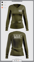 Casa Bravo 21710011 Women's Long Sleeve V-neck Shirt -1 2