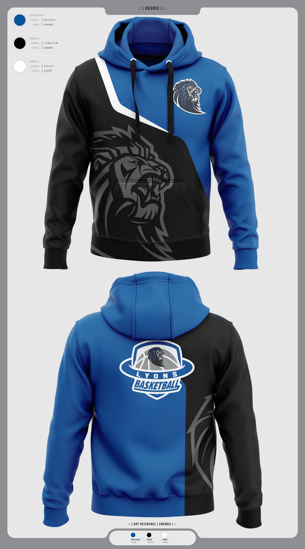 Hoodie, Lyons Middle School Basketball, Men's Basketball, Teamtime, Team time, sublimation, custom sports apparel, team uniforms, spirit wear, spiritwear, sports uniforms, custom shirts, team store, custom team store, fundraiser sports, apparel fundraiser
