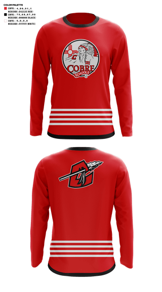 Long Sleeve Performance Shirt, Cobre High School Cheer, Cheer, Teamtime, Team time, sublimation, custom sports apparel, team uniforms, spirit wear, spiritwear, sports uniforms, custom shirts, team store, custom team store, fundraiser sports, apparel fundraiser