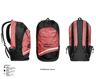Gear Bag, Outlaws, Baseball, Teamtime, Team time, sublimation, custom sports apparel, team uniforms, spirit wear, spiritwear, sports uniforms, custom shirts, team store, custom team store, fundraiser sports, apparel fundraiser