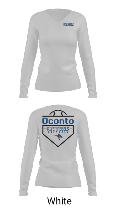 Oconto 23745776 Women's Long Sleeve V-neck Shirt - 6