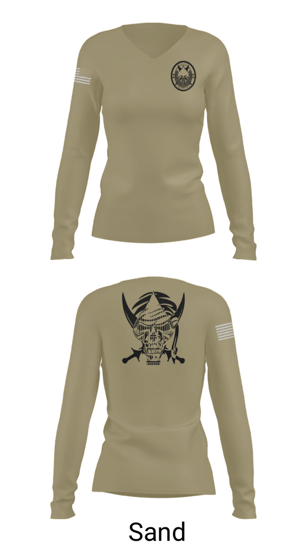 Women's Long Sleeve Vneck Shirt, , Army, Teamtime, Team time, sublimation, custom sports apparel, team uniforms, spirit wear, spiritwear, sports uniforms, custom shirts, team store, custom team store, fundraiser sports, apparel fundraiser