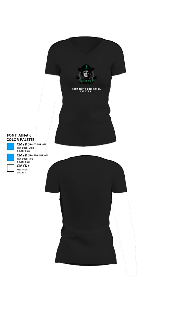 Womens Short Sleeve Vneck Shirt, Saint Mary's High School Basketball, Women's Basketball, Teamtime, Team time, sublimation, custom sports apparel, team uniforms, spirit wear, spiritwear, sports uniforms, custom shirts, team store, custom team store, fundraiser sports, apparel fundraiser