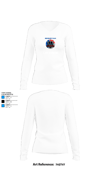 Lady Warriors 17642628 Women's Long Sleeve V-neck Shirt - 15