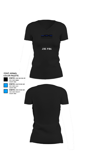 Womens Short Sleeve Vneck Shirt, JDC PBA, Police, Teamtime, Team time, sublimation, custom sports apparel, team uniforms, spirit wear, spiritwear, sports uniforms, custom shirts, team store, custom team store, fundraiser sports, apparel fundraiser