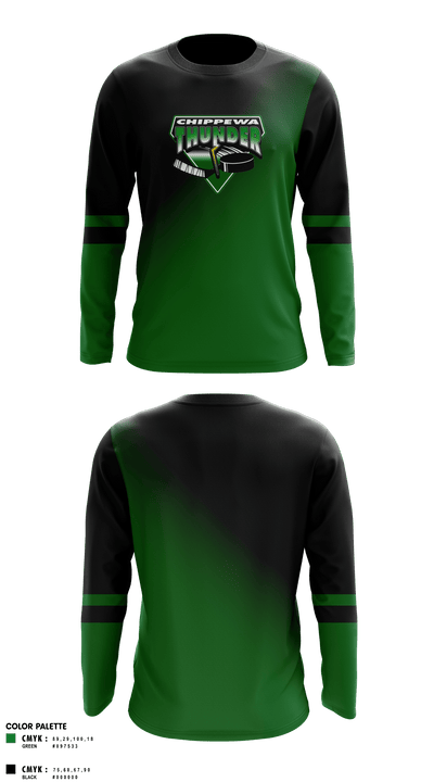 Chippewa Youth Hockey Association 87543640 Long Sleeve Performance Shirt - 1