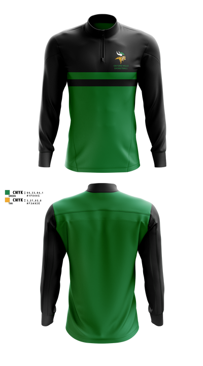 Oxford Hills Comprehensive High School Basketball 93923098 Quarter Zip Jacket - 2