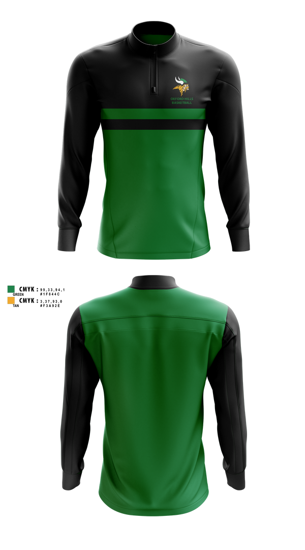 Quarter Zip Jacket, Oxford Hills Comprehensive High School Basketball, Men's Basketball, Teamtime, Team time, sublimation, custom sports apparel, team uniforms, spirit wear, spiritwear, sports uniforms, custom shirts, team store, custom team store, fundraiser sports, apparel fundraiser