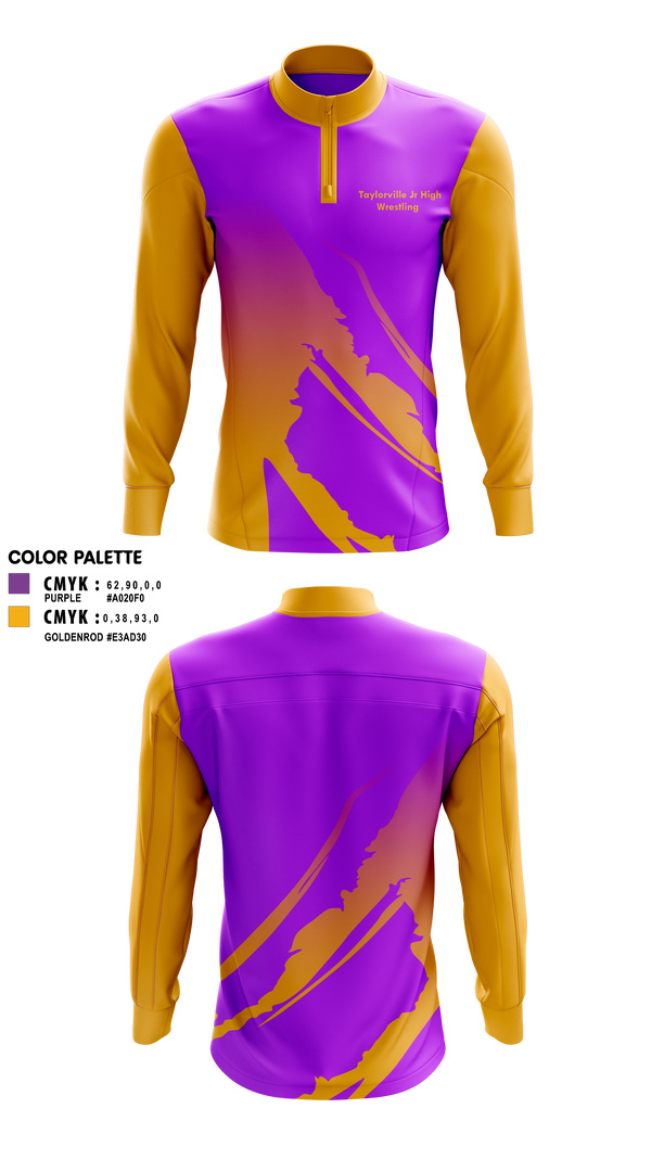 Quarter Zip Jacket, Taylorville Jr High, Wrestling, Teamtime, Team time, sublimation, custom sports apparel, team uniforms, spirit wear, spiritwear, sports uniforms, custom shirts, team store, custom team store, fundraiser sports, apparel fundraiser