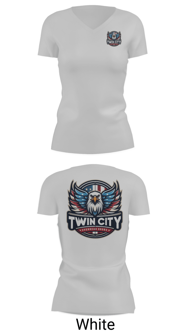 Womens Short Sleeve Vneck Shirt, Twin City Overhead Door, , Teamtime, Team time, sublimation, custom sports apparel, team uniforms, spirit wear, spiritwear, sports uniforms, custom shirts, team store, custom team store, fundraiser sports, apparel fundraiser