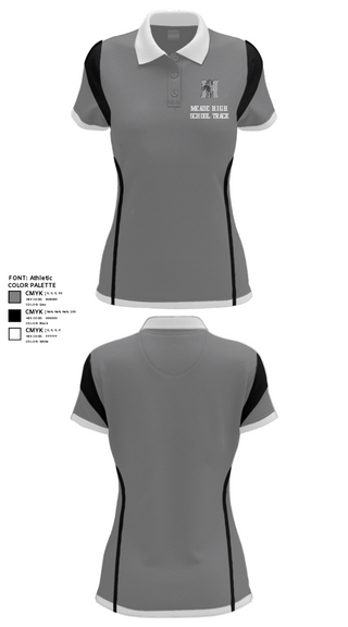 Women's Short Sleeve Performance Polo, Meade High School Track, Track & Field, Teamtime, Team time, sublimation, custom sports apparel, team uniforms, spirit wear, spiritwear, sports uniforms, custom shirts, team store, custom team store, fundraiser sports, apparel fundraiser