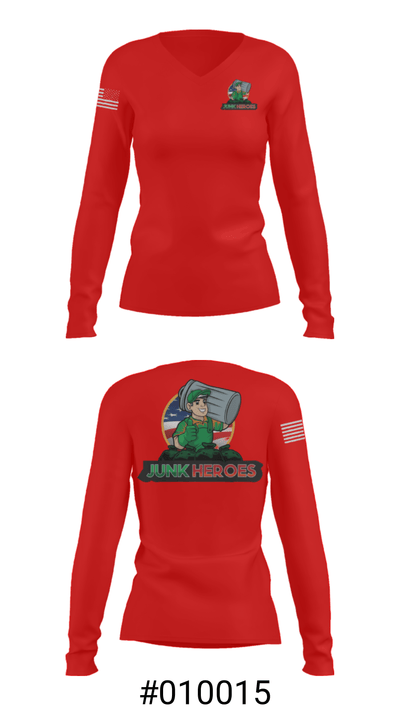 Junk Heroes 27502871 Women's Long Sleeve V-neck Shirt - 20