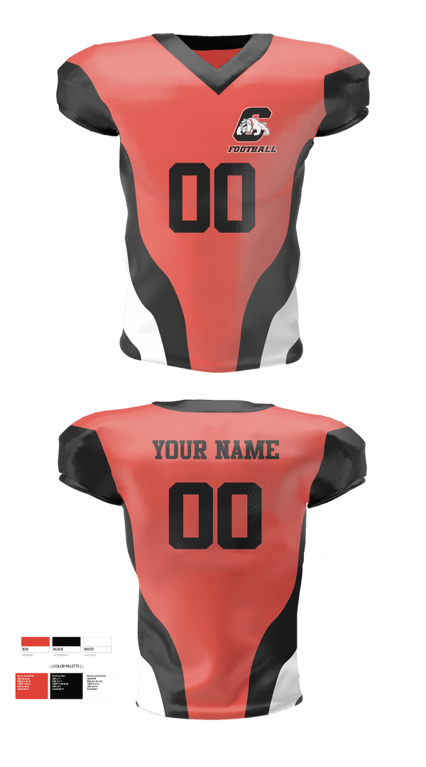 Football Jersey, Central High School Football, Football, Teamtime, Team time, sublimation, custom sports apparel, team uniforms, spirit wear, spiritwear, sports uniforms, custom shirts, team store, custom team store, fundraiser sports, apparel fundraiser