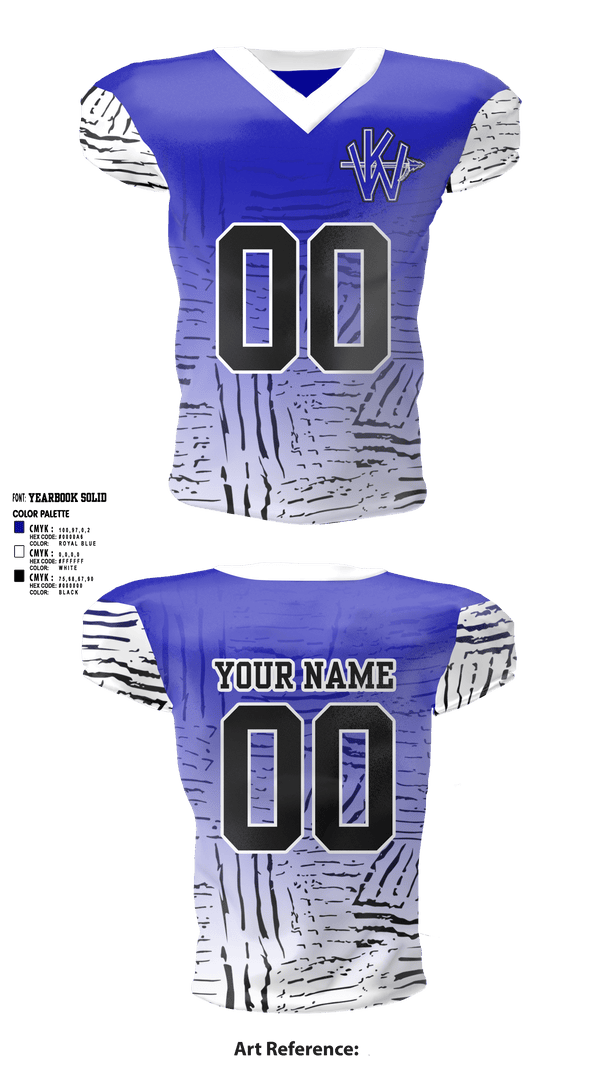Football Jersey, Ketchum Warriors, Football, Teamtime, Team time, sublimation, custom sports apparel, team uniforms, spirit wear, spiritwear, sports uniforms, custom shirts, team store, custom team store, fundraiser sports, apparel fundraiser