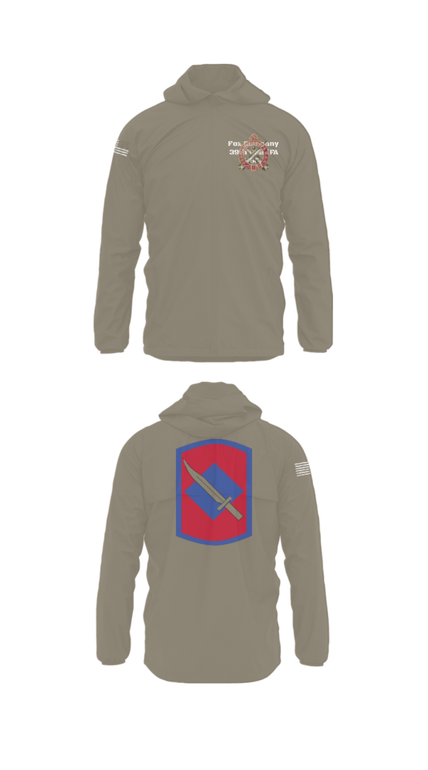 Windbreaker, Fox Company 39th BSB (FA FSC), National Guard, Teamtime, Team time, sublimation, custom sports apparel, team uniforms, spirit wear, spiritwear, sports uniforms, custom shirts, team store, custom team store, fundraiser sports, apparel fundraiser