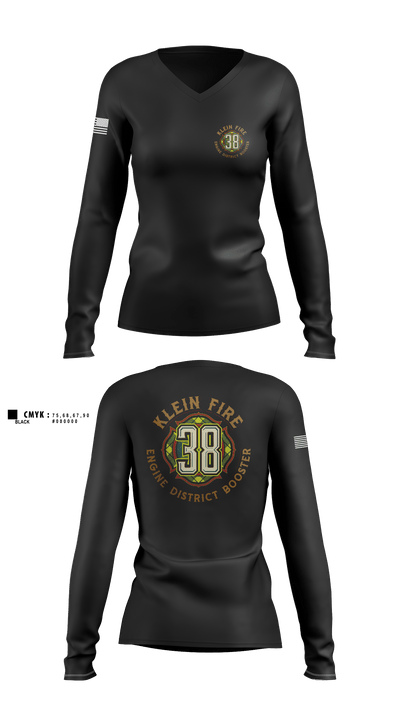 Klein Fire 38 11019570 Women's Long Sleeve V-neck Shirt - 3