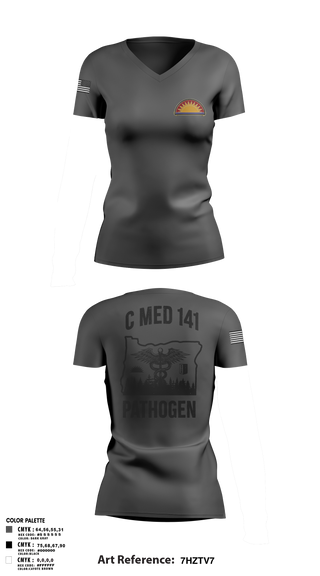 Womens Short Sleeve Vneck Shirt, C Med, National Guard, Teamtime, Team time, sublimation, custom sports apparel, team uniforms, spirit wear, spiritwear, sports uniforms, custom shirts, team store, custom team store, fundraiser sports, apparel fundraiser