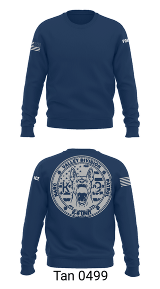 Crew Neck Sweatshirt, VALLEY K9, , Teamtime, Team time, sublimation, custom sports apparel, team uniforms, spirit wear, spiritwear, sports uniforms, custom shirts, team store, custom team store, fundraiser sports, apparel fundraiser