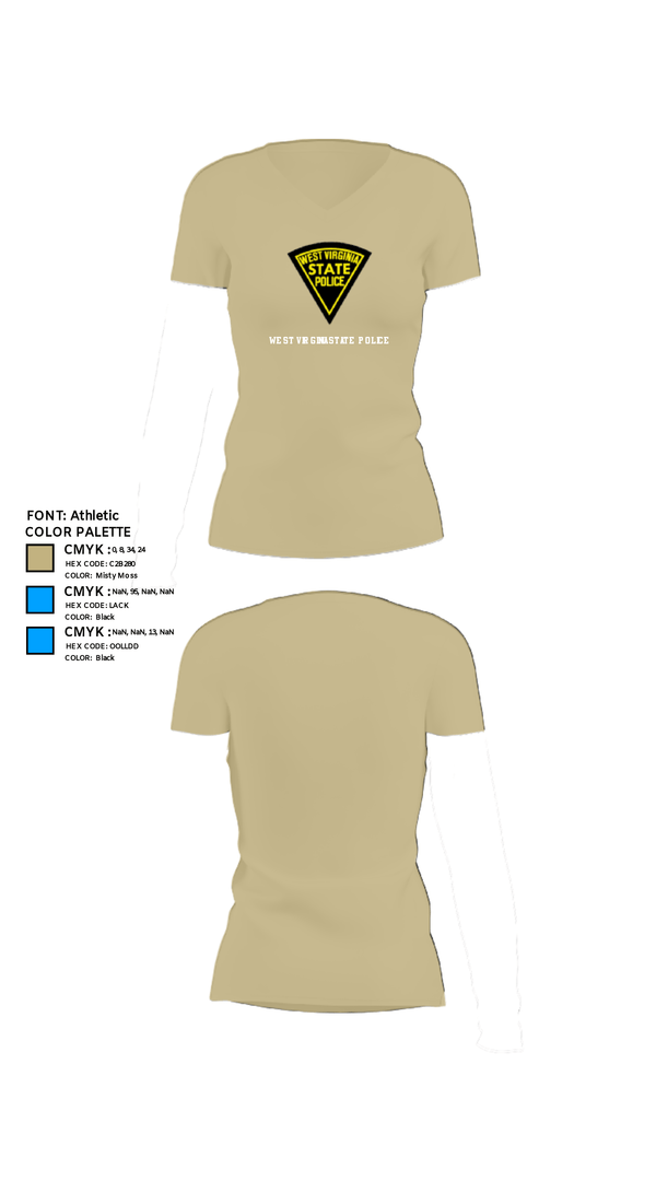 Womens Short Sleeve Vneck Shirt, West Virginia State Police, Police, Teamtime, Team time, sublimation, custom sports apparel, team uniforms, spirit wear, spiritwear, sports uniforms, custom shirts, team store, custom team store, fundraiser sports, apparel fundraiser