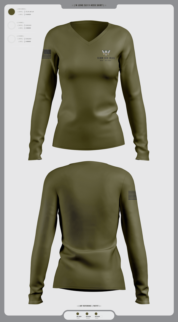 Womens Long Sleeve Vneck Shirt, Air-Mail, Baseball, Teamtime, Team time, sublimation, custom sports apparel, team uniforms, spirit wear, spiritwear, sports uniforms, custom shirts, team store, custom team store, fundraiser sports, apparel fundraiser