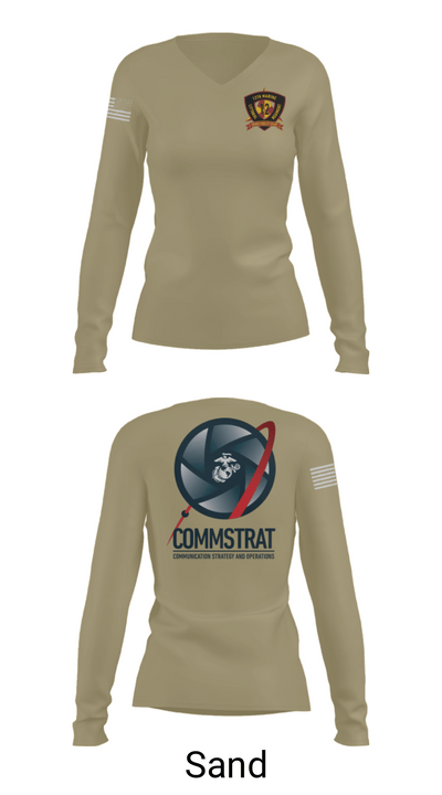 12th MLR COMMSTRAT 81672538 Women's Long Sleeve V-neck Shirt - 97