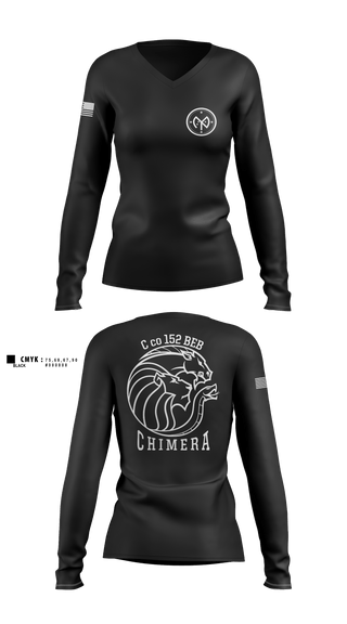Womens Long Sleeve Vneck Shirt, C co 152 BEB, National Guard, Teamtime, Team time, sublimation, custom sports apparel, team uniforms, spirit wear, spiritwear, sports uniforms, custom shirts, team store, custom team store, fundraiser sports, apparel fundraiser