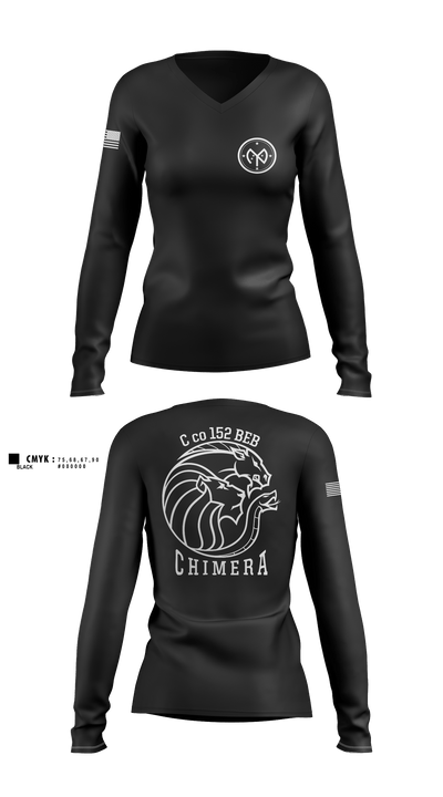 C co 152 BEB 45223010 Women's Long Sleeve V-neck Shirt - 3