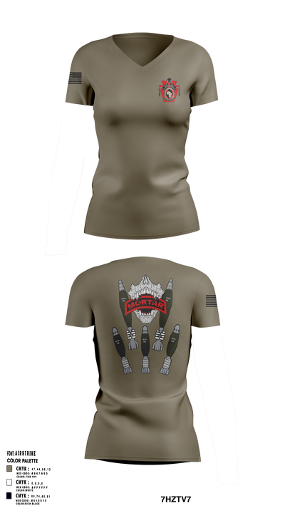 Mortar 1-111 Women's Short Sleeve V-neck Shirt - 1