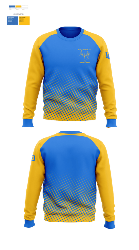 Crew Neck Sweatshirt, Lake Quinault High School Volleyball, Women's Volleyball, Teamtime, Team time, sublimation, custom sports apparel, team uniforms, spirit wear, spiritwear, sports uniforms, custom shirts, team store, custom team store, fundraiser sports, apparel fundraiser
