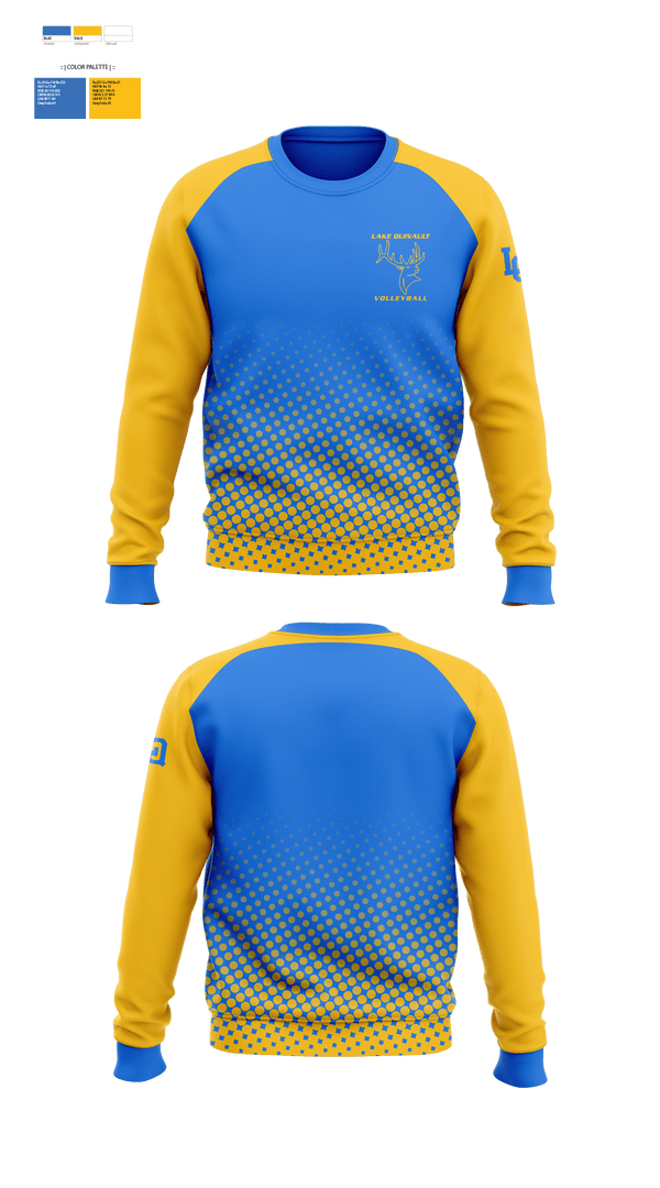 Crew Neck Sweatshirt, Lake Quinault High School Volleyball, Women's Volleyball, Teamtime, Team time, sublimation, custom sports apparel, team uniforms, spirit wear, spiritwear, sports uniforms, custom shirts, team store, custom team store, fundraiser sports, apparel fundraiser