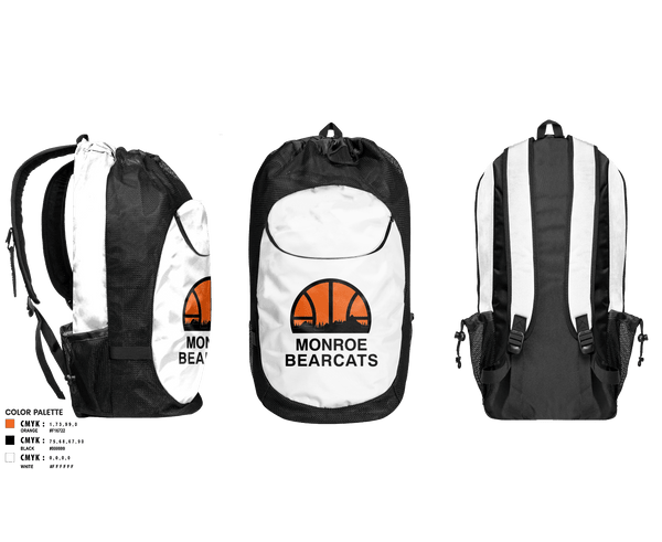 Gear Bag, Monroe High School Basketball, Women's Basketball, Teamtime, Team time, sublimation, custom sports apparel, team uniforms, spirit wear, spiritwear, sports uniforms, custom shirts, team store, custom team store, fundraiser sports, apparel fundraiser