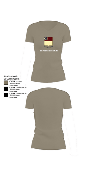 Womens Short Sleeve Vneck Shirt, HHD 166th Regiment, Army, Teamtime, Team time, sublimation, custom sports apparel, team uniforms, spirit wear, spiritwear, sports uniforms, custom shirts, team store, custom team store, fundraiser sports, apparel fundraiser