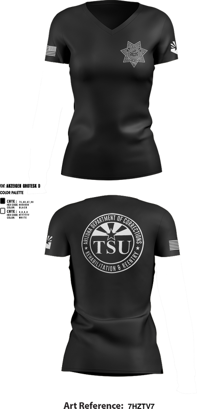 TSU 97360574 Women's Short Sleeve V-neck Shirt - 4