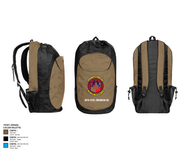 Gear Bag, 18th Civil Engineer Sq, Air Force, Teamtime, Team time, sublimation, custom sports apparel, team uniforms, spirit wear, spiritwear, sports uniforms, custom shirts, team store, custom team store, fundraiser sports, apparel fundraiser