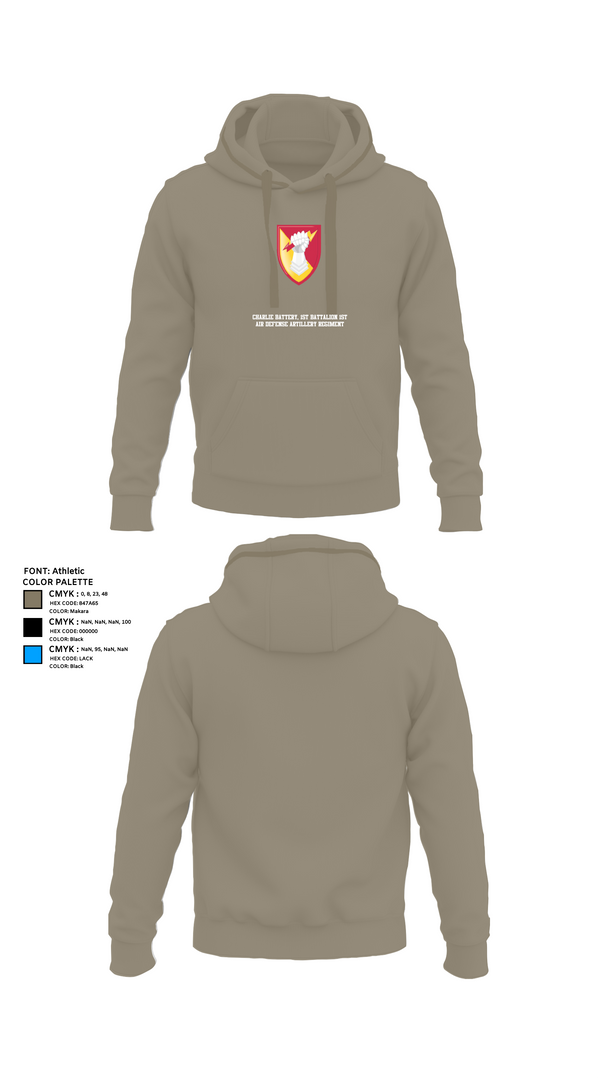 Hoodie, Charlie Battery, 1st Battalion 1st Air Defense Artillery Regiment, , Teamtime, Team time, sublimation, custom sports apparel, team uniforms, spirit wear, spiritwear, sports uniforms, custom shirts, team store, custom team store, fundraiser sports, apparel fundraiser