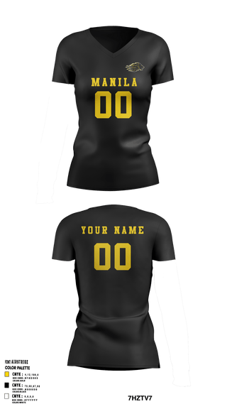 Women's Short Sleeve Vneck Shirt, Manila Middle School Volleyball, Women's Volleyball, Teamtime, Team time, sublimation, custom sports apparel, team uniforms, spirit wear, spiritwear, sports uniforms, custom shirts, team store, custom team store, fundraiser sports, apparel fundraiser