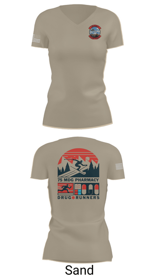 Womens Short Sleeve Vneck Shirt, 75 HCOS SGGD, Air Force, Teamtime, Team time, sublimation, custom sports apparel, team uniforms, spirit wear, spiritwear, sports uniforms, custom shirts, team store, custom team store, fundraiser sports, apparel fundraiser
