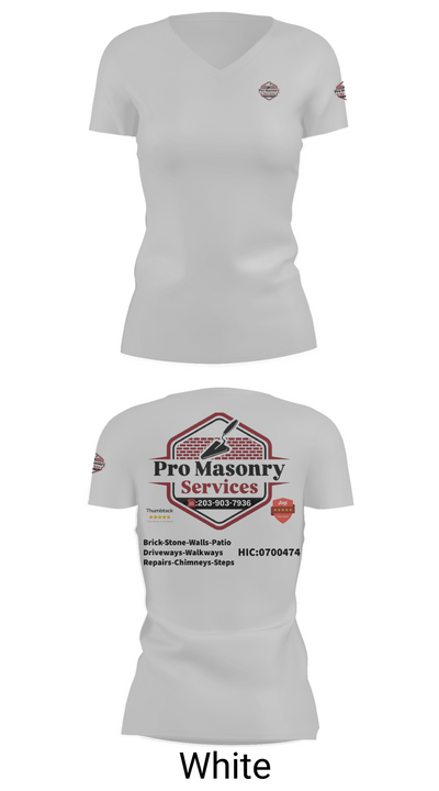 Pro Masonry Services LLC 30906743 Women's Short Sleeve V-neck Shirt - 19