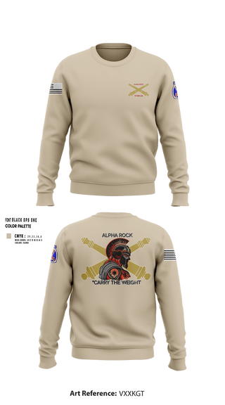 Crew Neck Sweatshirt, ALPHA ROCK, Army, Teamtime, Team time, sublimation, custom sports apparel, team uniforms, spirit wear, spiritwear, sports uniforms, custom shirts, team store, custom team store, fundraiser sports, apparel fundraiser