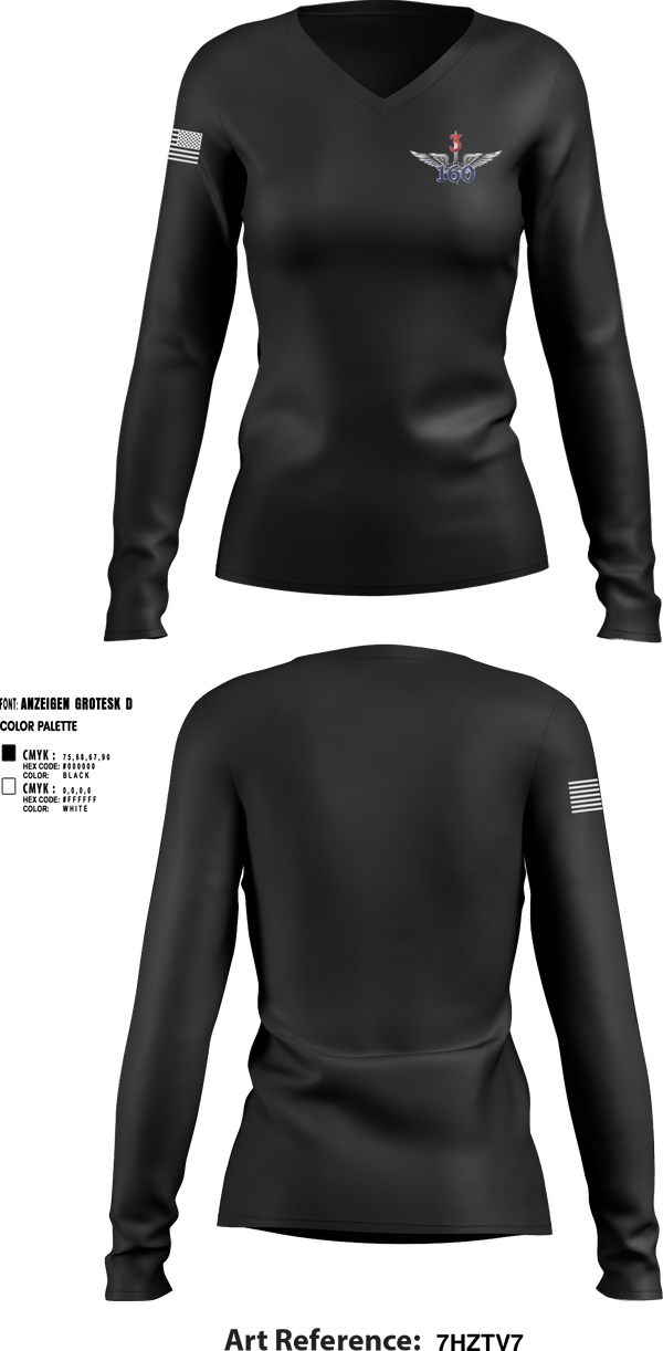 Women's Long Sleeve Vneck Shirt, 160th Aviation Regiment, Army, Teamtime, Team time, sublimation, custom sports apparel, team uniforms, spirit wear, spiritwear, sports uniforms, custom shirts, team store, custom team store, fundraiser sports, apparel fundraiser