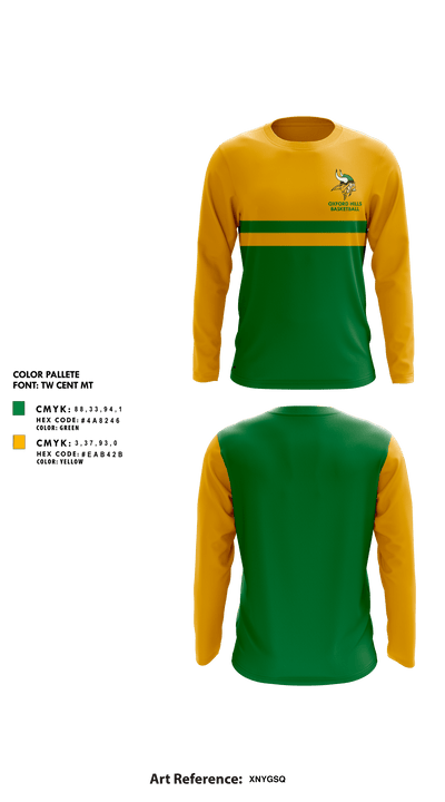 Oxford Hills Comprehensive High School Basketball 93923098 Long Sleeve Performance Shirt - 1