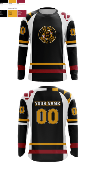 Long Sleeve Performance Shirt, Bowie Hockey Club, Ice Hockey, Teamtime, Team time, sublimation, custom sports apparel, team uniforms, spirit wear, spiritwear, sports uniforms, custom shirts, team store, custom team store, fundraiser sports, apparel fundraiser