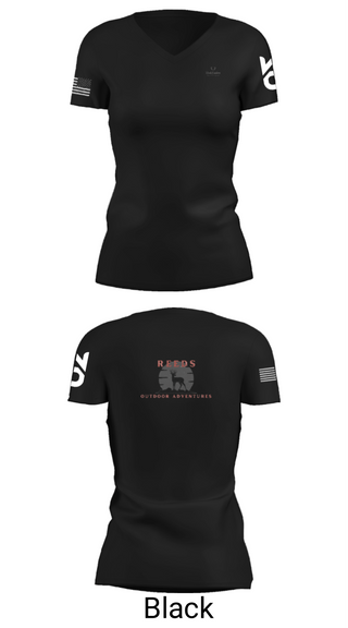 Women's Short Sleeve Vneck Shirt, Reeds Outdoor Adventures, , Teamtime, Team time, sublimation, custom sports apparel, team uniforms, spirit wear, spiritwear, sports uniforms, custom shirts, team store, custom team store, fundraiser sports, apparel fundraiser
