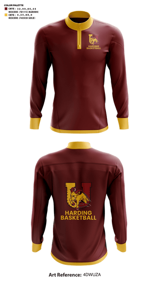 Quarter Zip Jacket, Harding University High School Basketball, Men's Basketball, Teamtime, Team time, sublimation, custom sports apparel, team uniforms, spirit wear, spiritwear, sports uniforms, custom shirts, team store, custom team store, fundraiser sports, apparel fundraiser