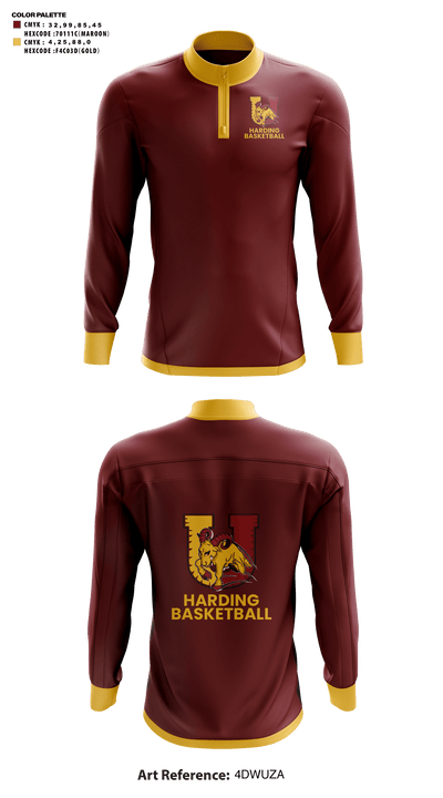 Harding University High School Basketball 22142209 Quarter Zip Jacket - 41