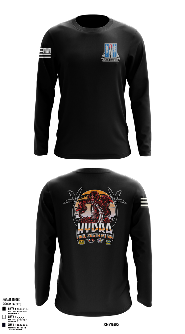 Long Sleeve Performance Shirt, HHD 205th MI BN, Army, Teamtime, Team time, sublimation, custom sports apparel, team uniforms, spirit wear, spiritwear, sports uniforms, custom shirts, team store, custom team store, fundraiser sports, apparel fundraiser