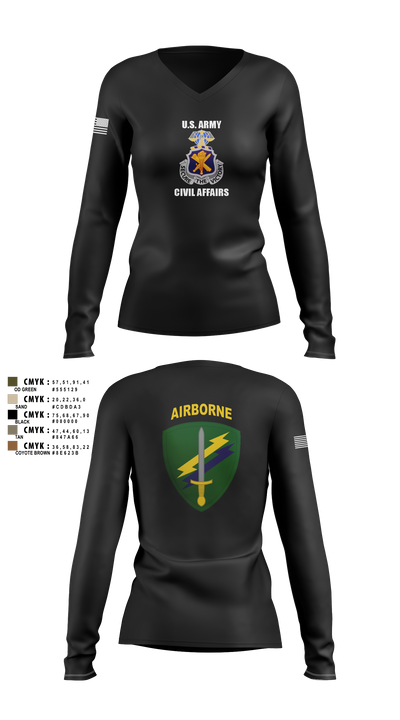 Civil Affairs Schoolhouse 5293701 Women's Long Sleeve V-neck Shirt - 6